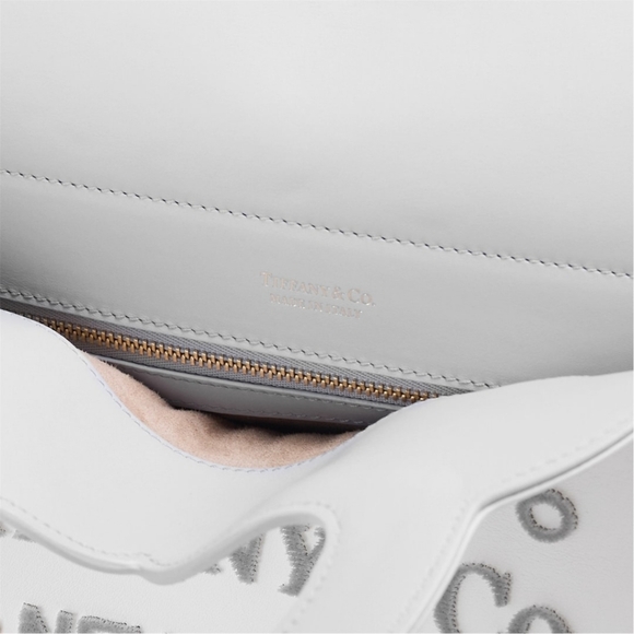 NEW TIFFANY Taupe / White Charm Tote Bag RTT - Picture 7 of 7